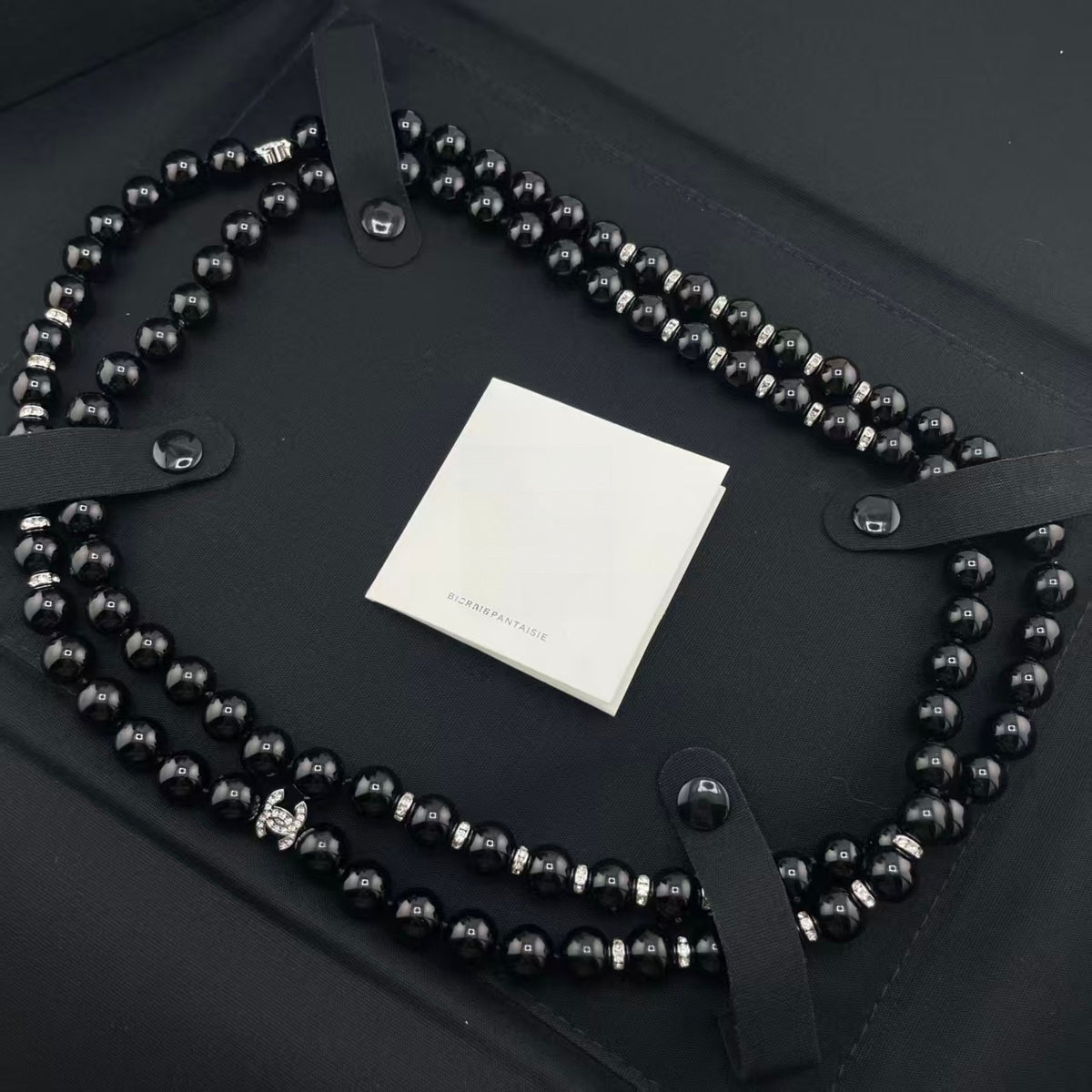 Pearl Strand Necklace with Iconic Logo Accents