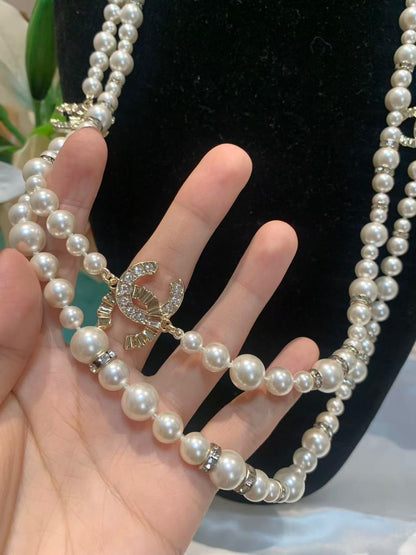 Multi Strand Pearl Statement Necklace