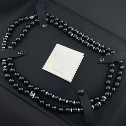 Pearl Strand Necklace with Iconic Logo Accents