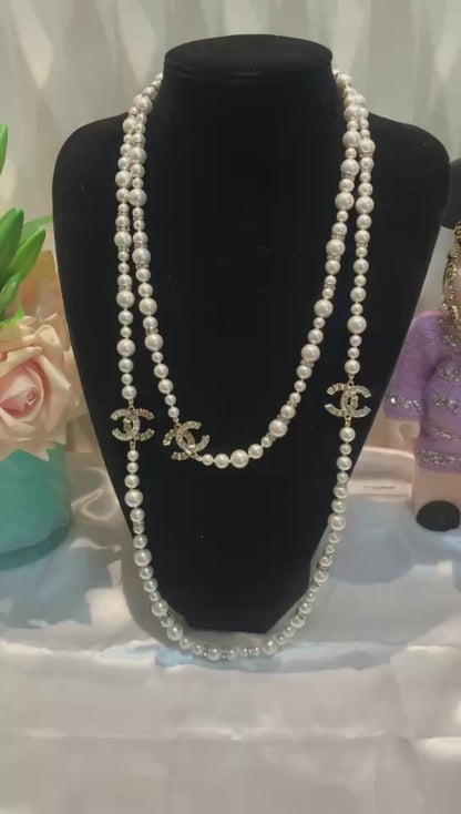 Multi Strand Pearl Statement Necklace